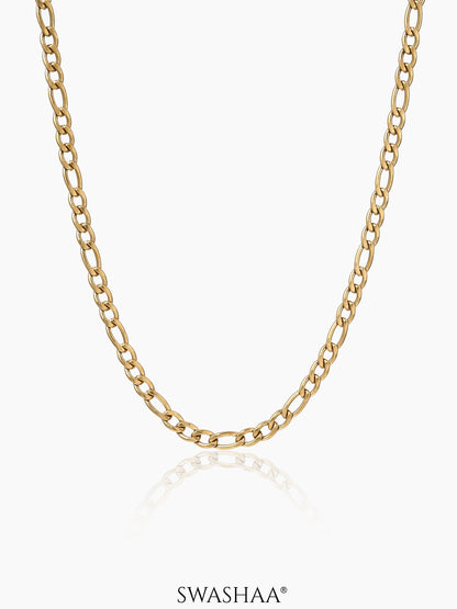 Figaro Men's Chain 18K Gold Plated