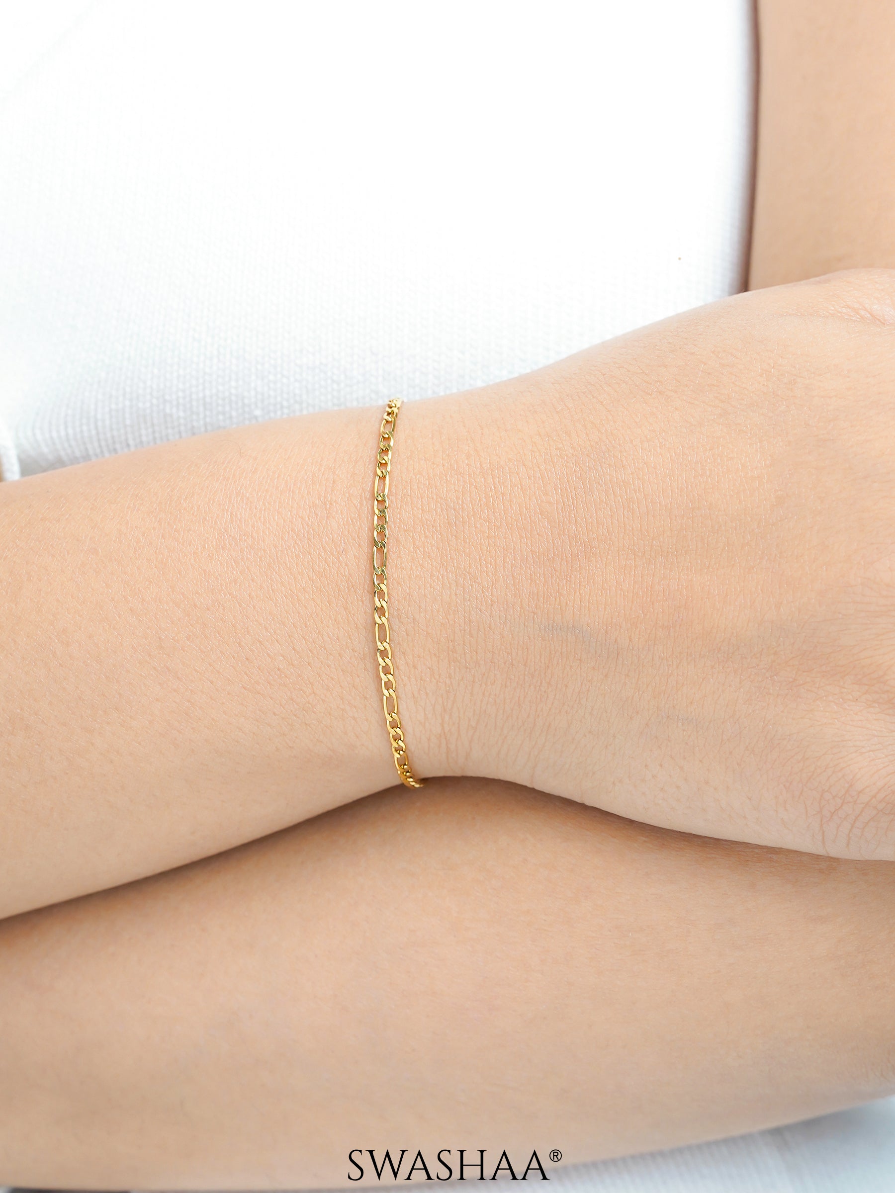 Figaro Chain 2MM Women's Bracelet