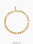 Figaro Chain 5 MM Men's Bracelet 18K Gold Plated