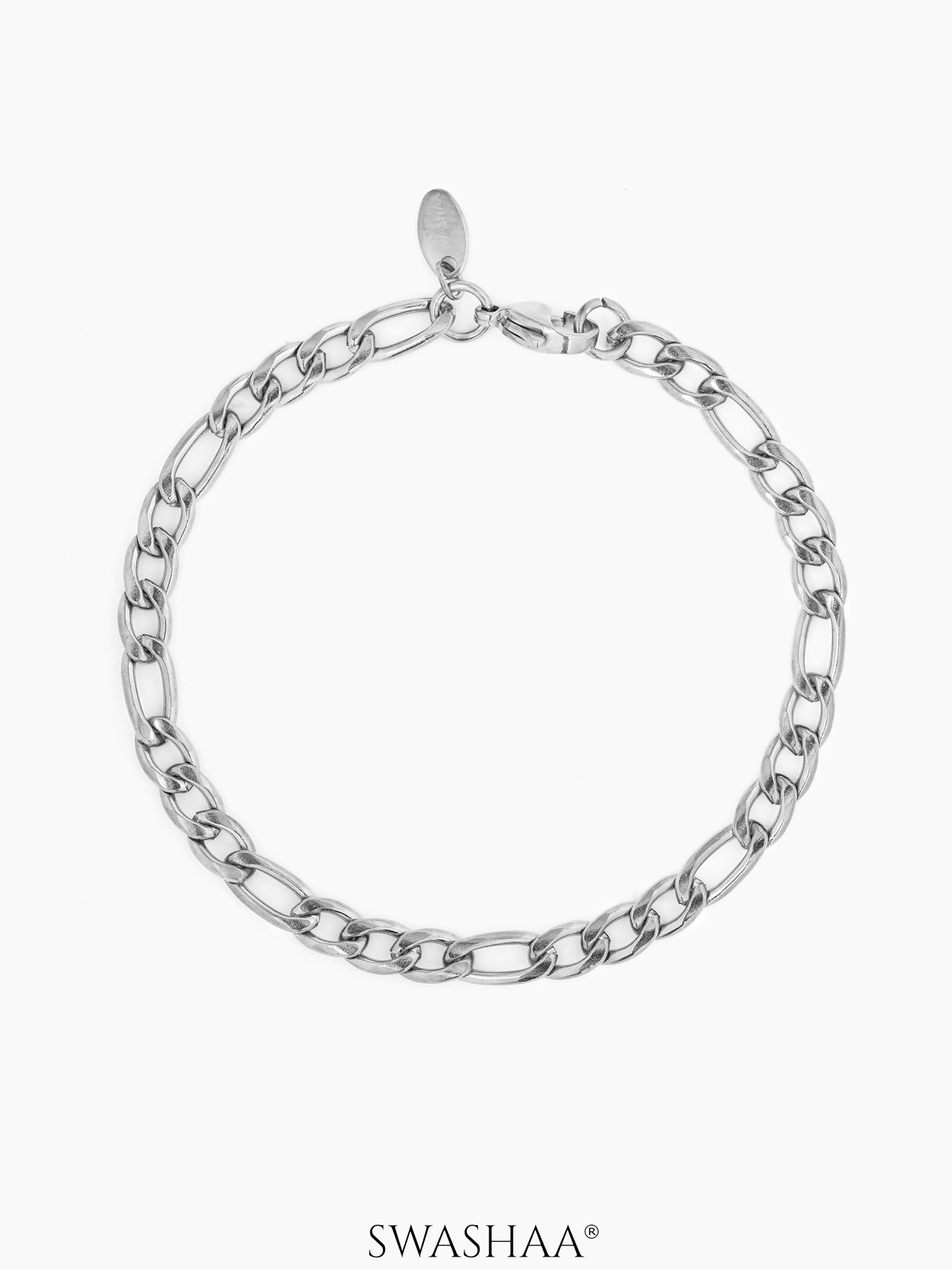 Figaro Chain 5 MM Men's Bracelet Silver