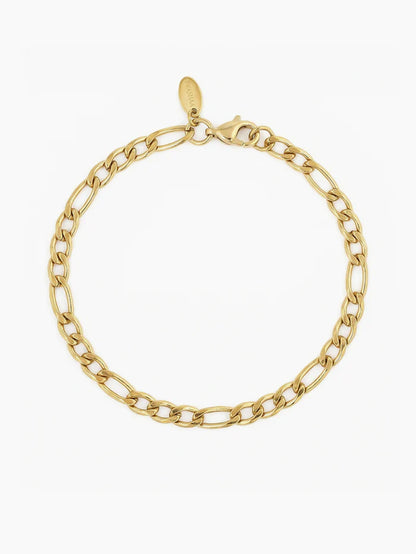 Figaro Chain 18K Gold Plated 2MM Kid's Bracelet Gold