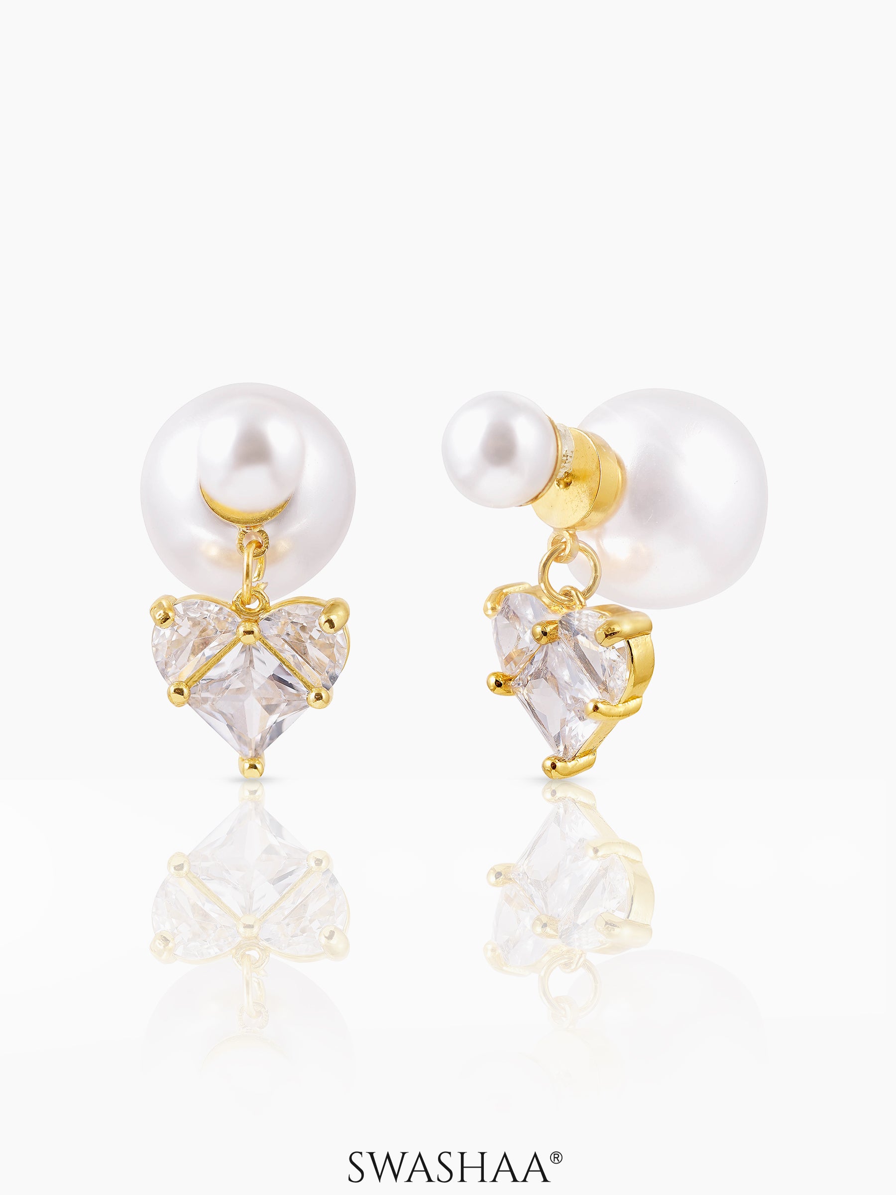 Fiora Pearl 18K Gold Plated Earrings Gold