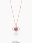 Fire & Ice Evil Eye Rosegold Plated Necklace Rosegold