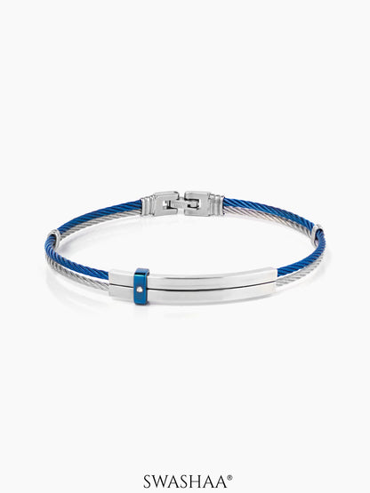 Fitz wired Men's Bracelet Blue-Silver