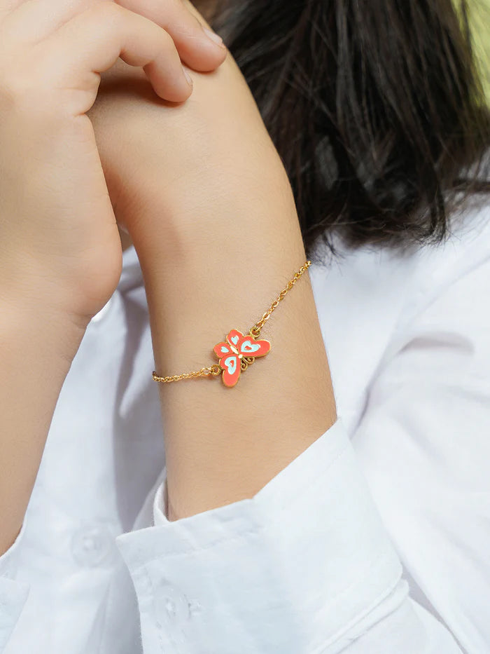 Flap-Flap Butterfly 18K Gold Plated Kid's Bracelet