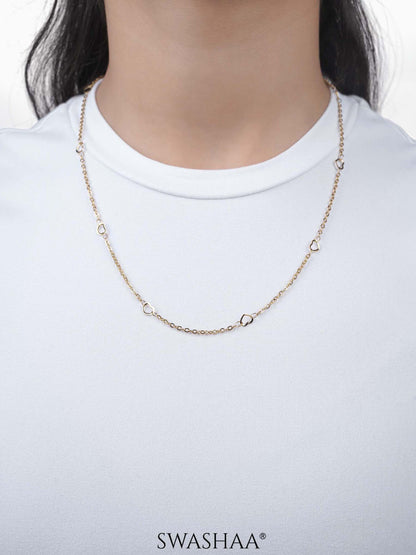 Flavia Heart 18K Gold Plated Women's Chain