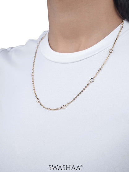 Flavia Heart 18K Gold Plated Women's Chain
