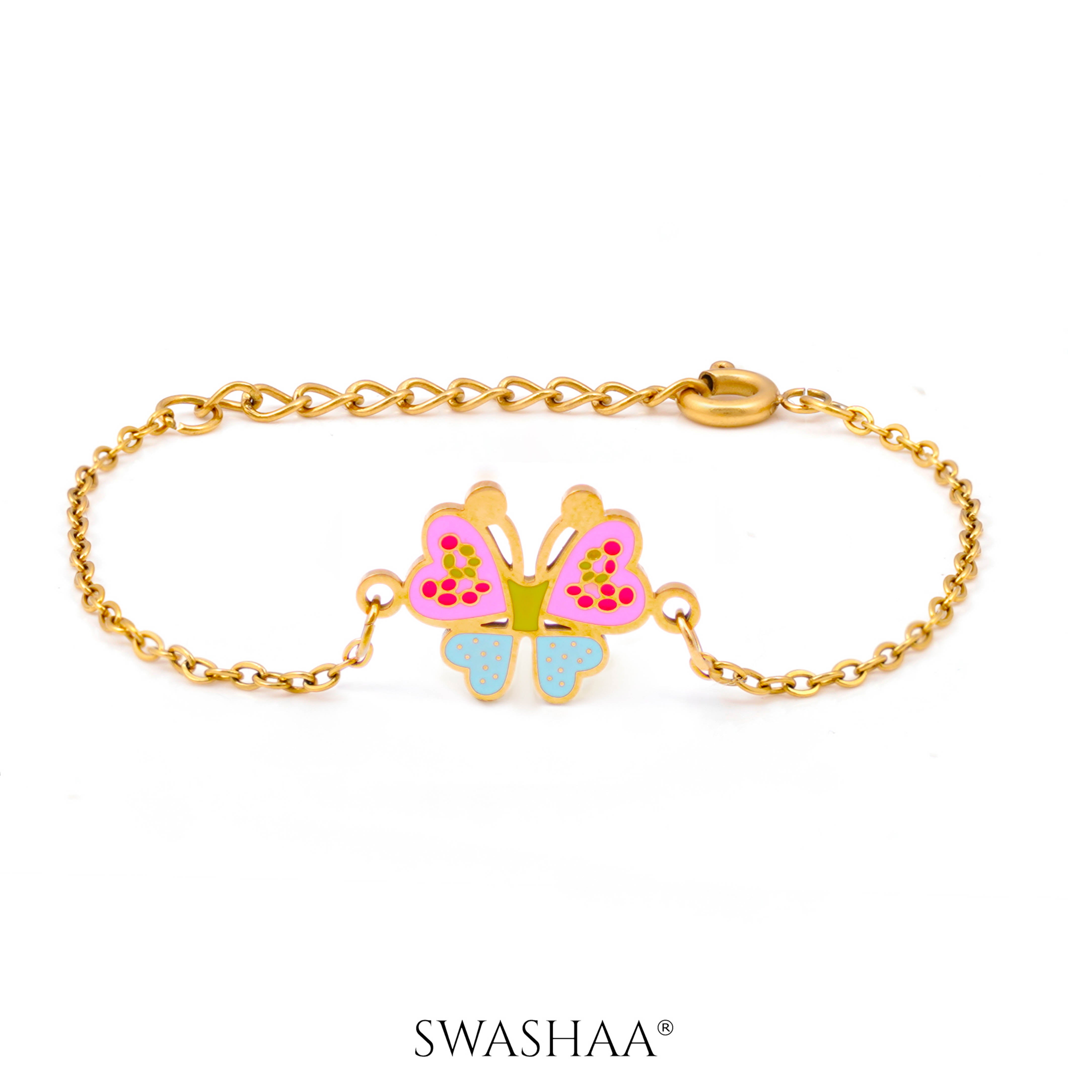 Floaty Butterfly 18K Gold Plated Kid's Bracelet Gold
