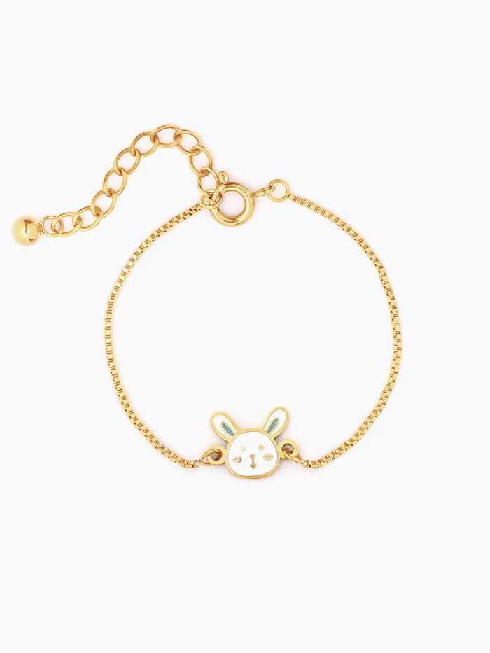 Fluffy Bunny 18K Gold Plated Kid's Bracelet Gold