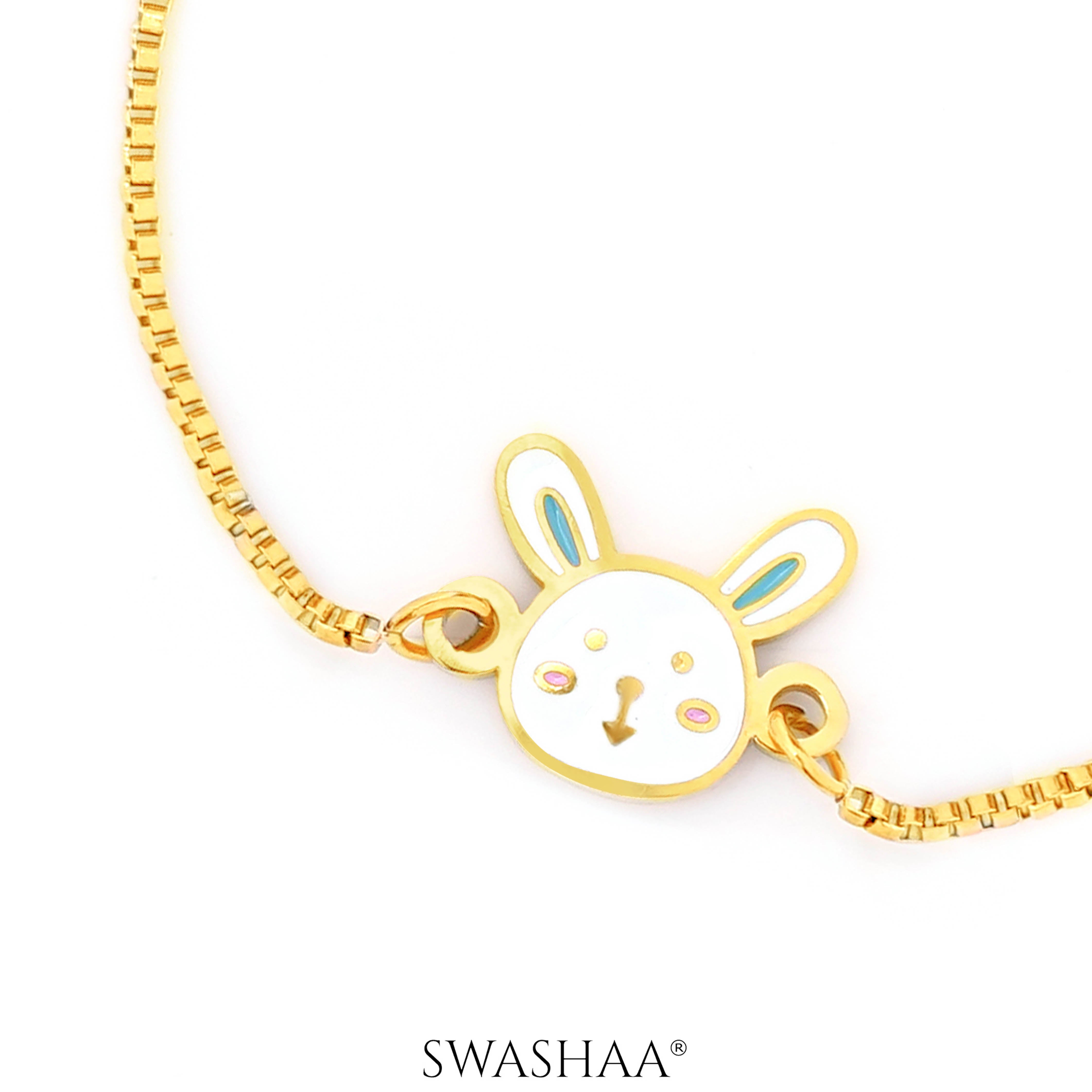 Fluffy Bunny 18K Gold Plated Kid's Bracelet