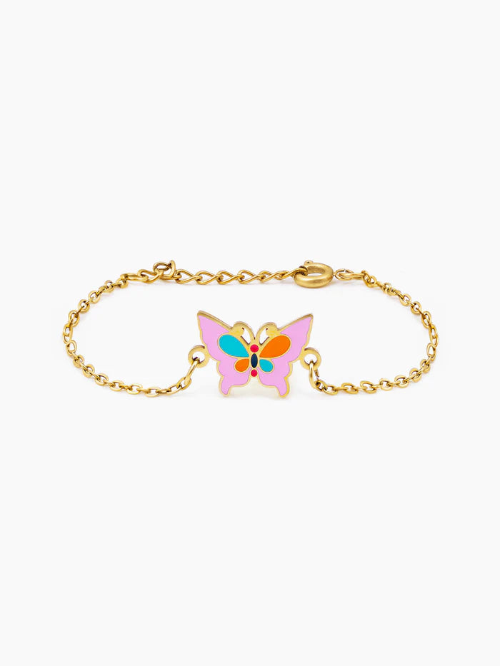 Flurty Butterfly 18K Gold Plated Kid's Bracelet Gold