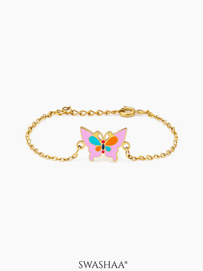 Flurty Butterfly 18K Gold Plated Kid's Bracelet Gold