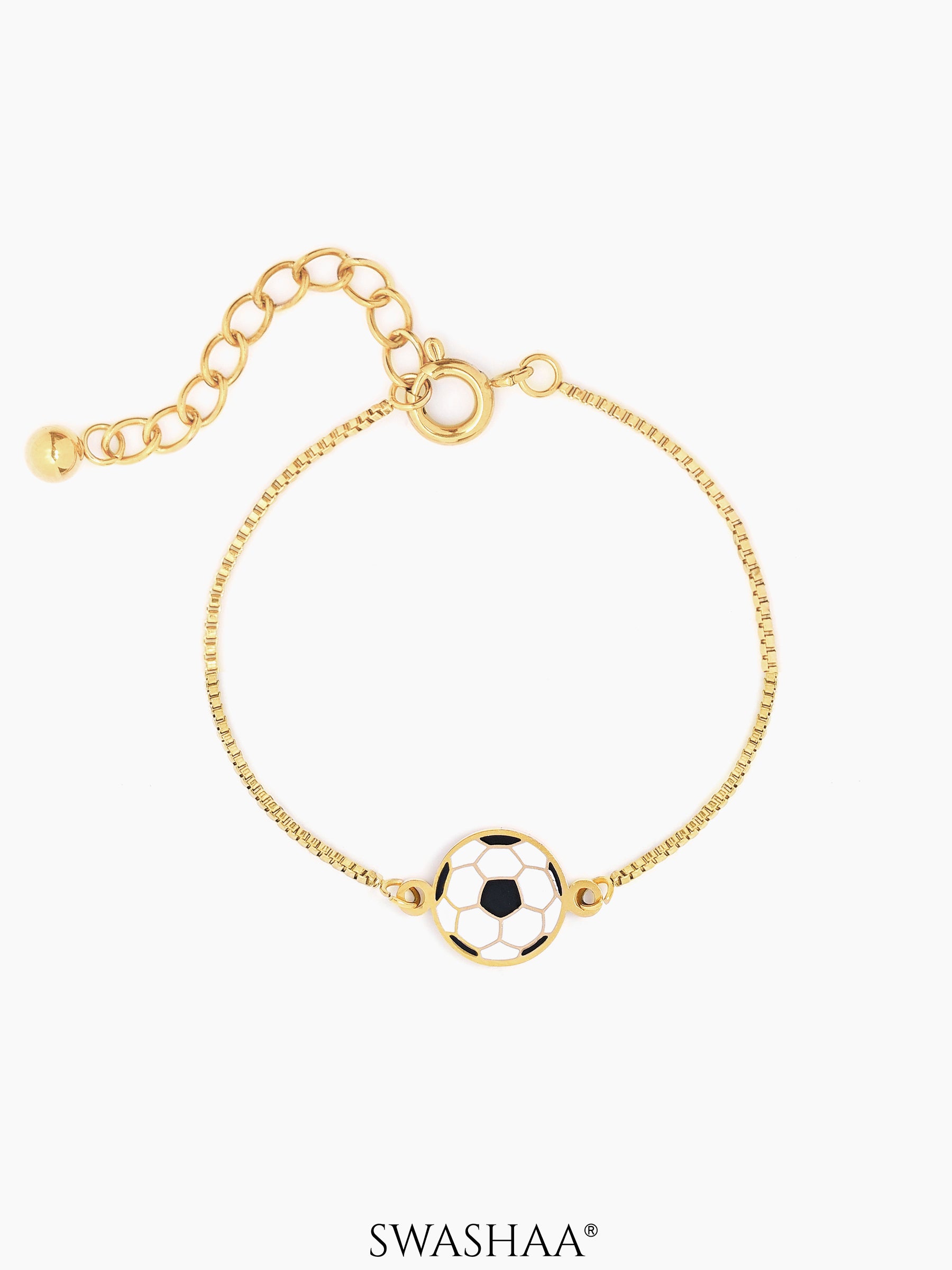 Football Charm 18K Gold Plated Kid's Bracelet