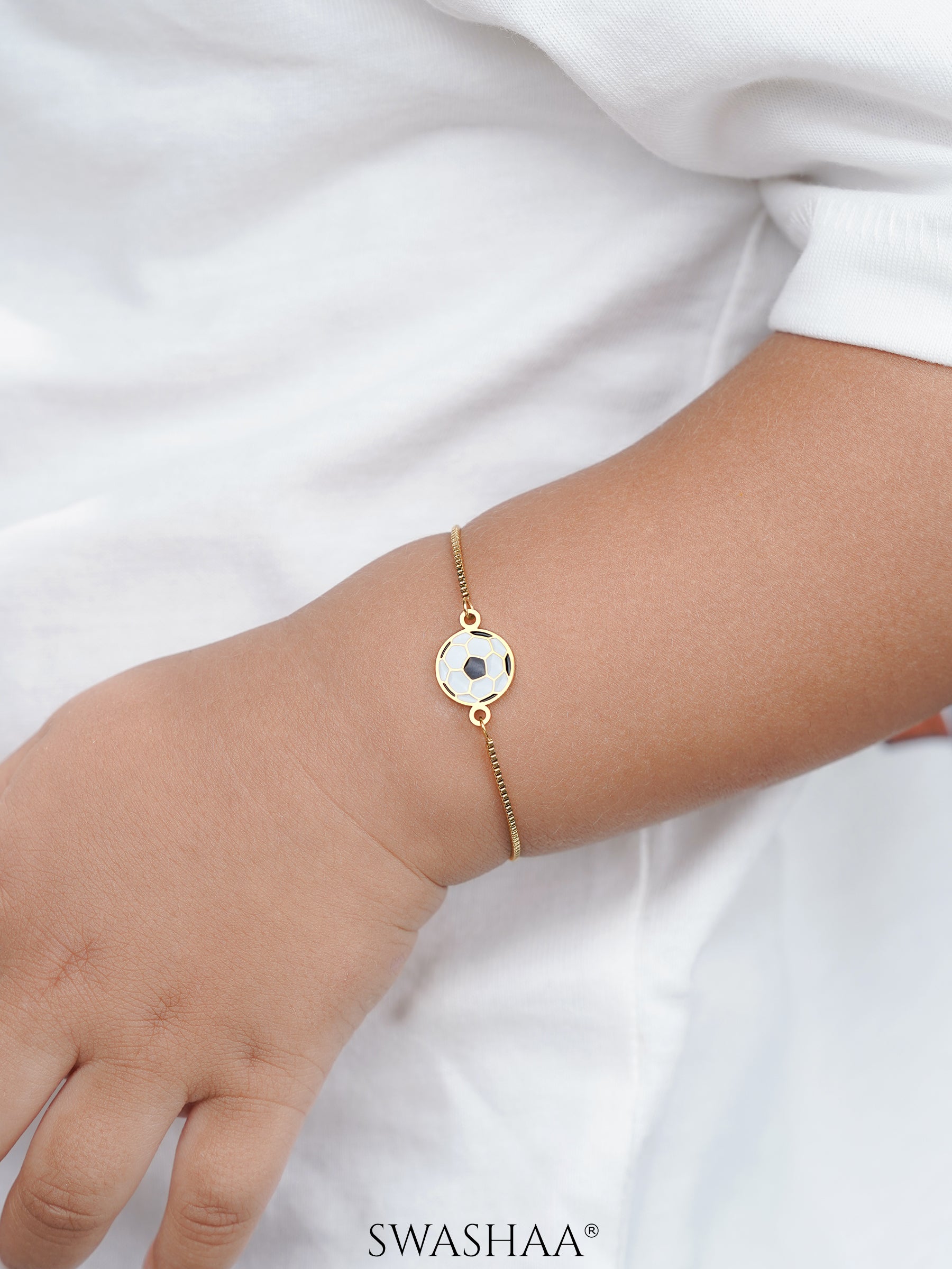 Football Charm 18K Gold Plated Kid's Bracelet