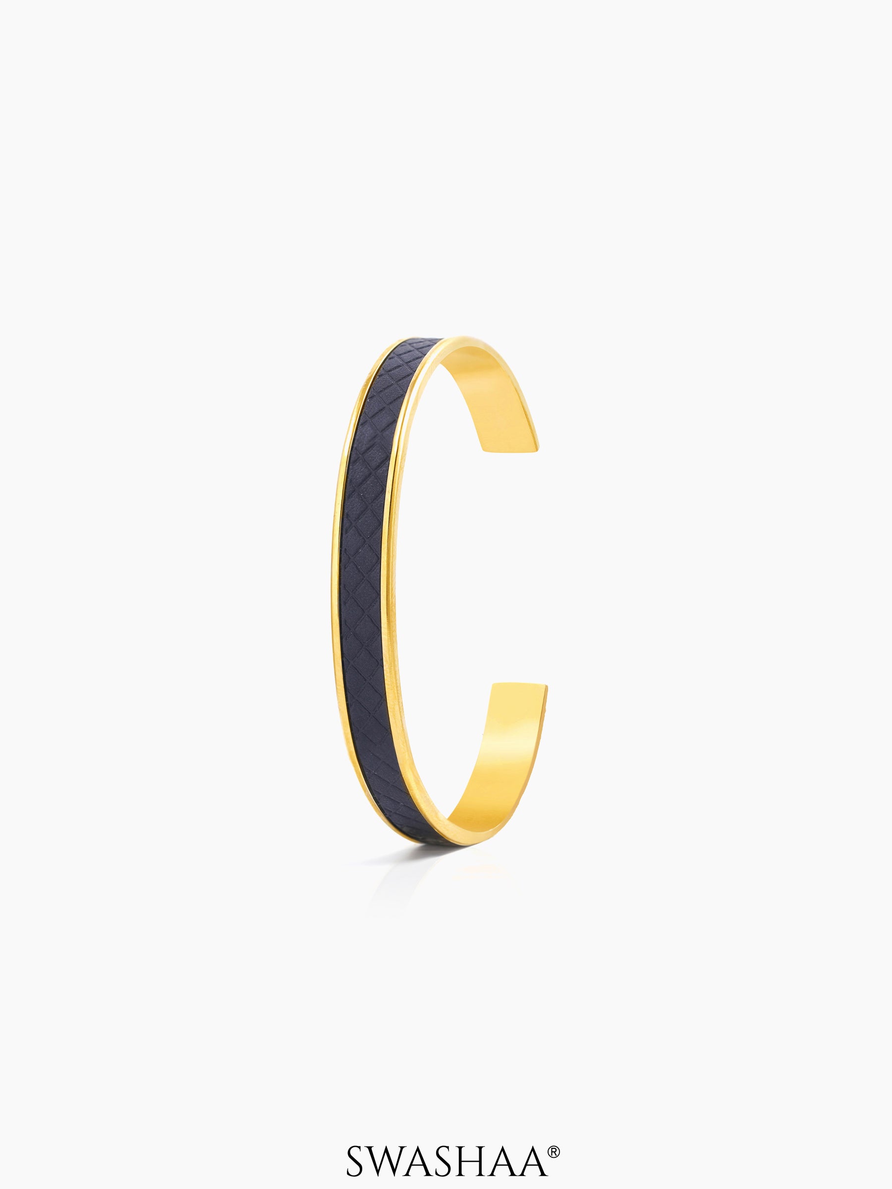 Fred Leather 18K Gold Plated Men's Bracelet Gold