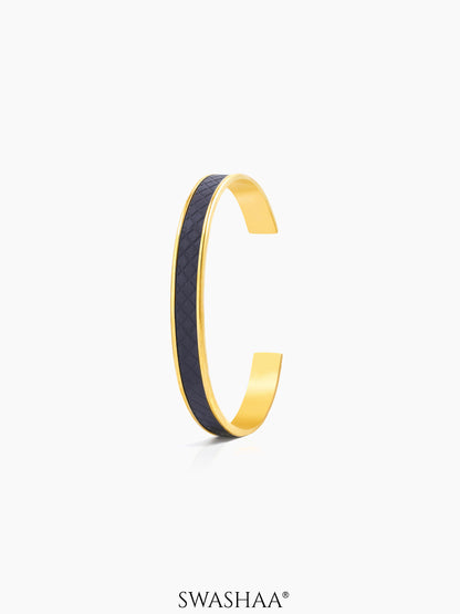 Fred Leather 18K Gold Plated Men's Bracelet Gold