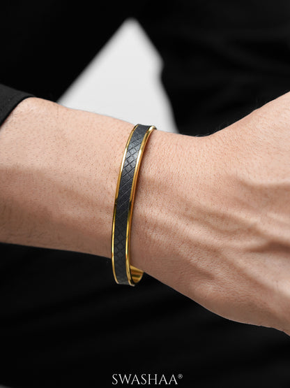 Fred Leather 18K Gold Plated Men's Bracelet