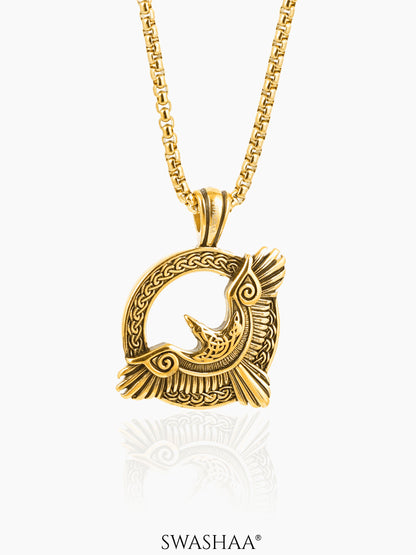 Froro Eagle 18K Gold Plated Men's Chain Pendant Gold