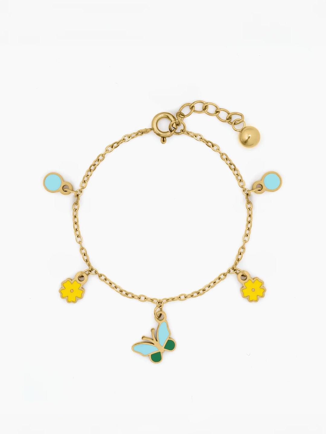Furry Butterfly Charm 18K Gold Plated Kid's Bracelet Gold