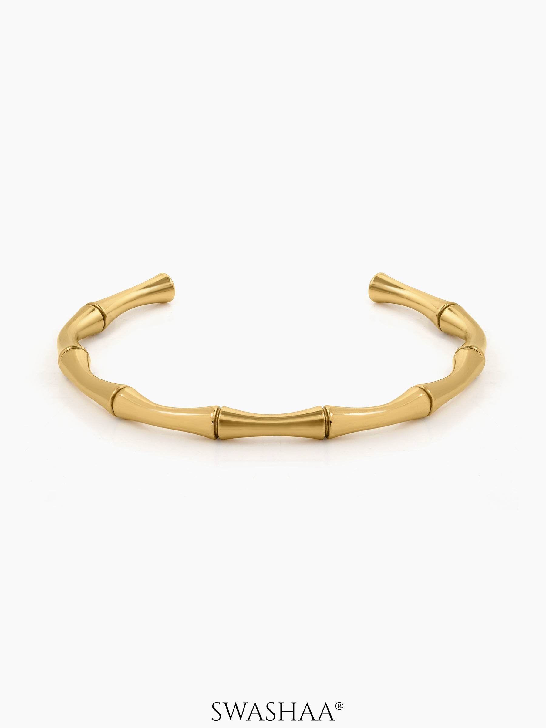 Gianella Bamboo Link Cuff Bracelet 18K Gold Plated