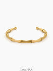 Gianella Bamboo Link Cuff Bracelet 18K Gold Plated