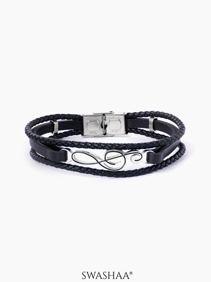 Gilbert Men's Leather Bracelet Black