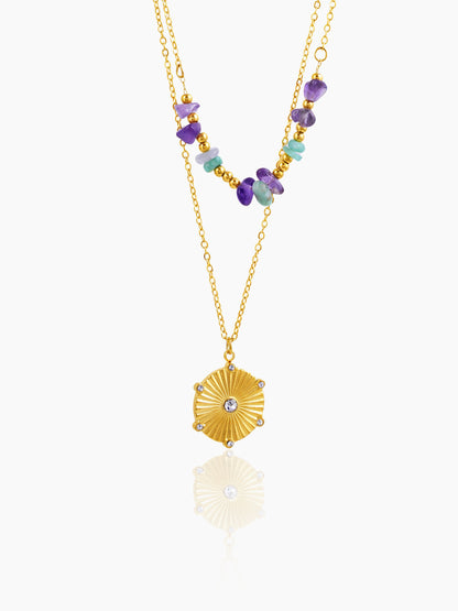 Serina Layered 18K Gold Plated Necklace Gold