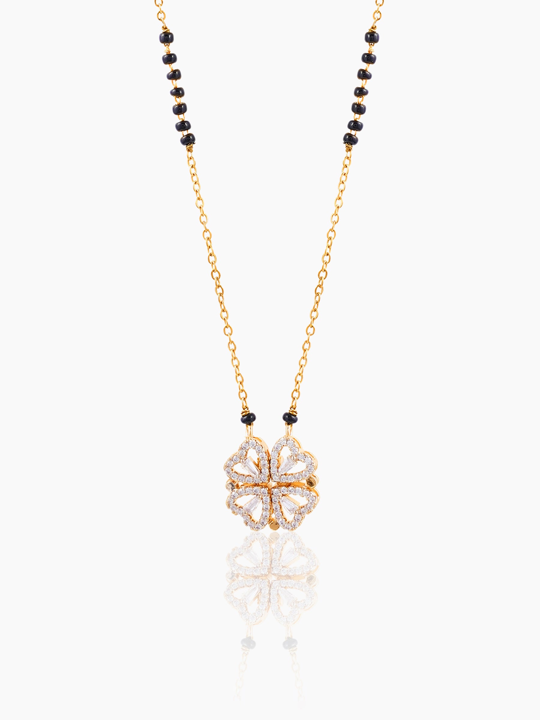 Gleaming Clover 18K Gold Plated Mangalsutra Gold