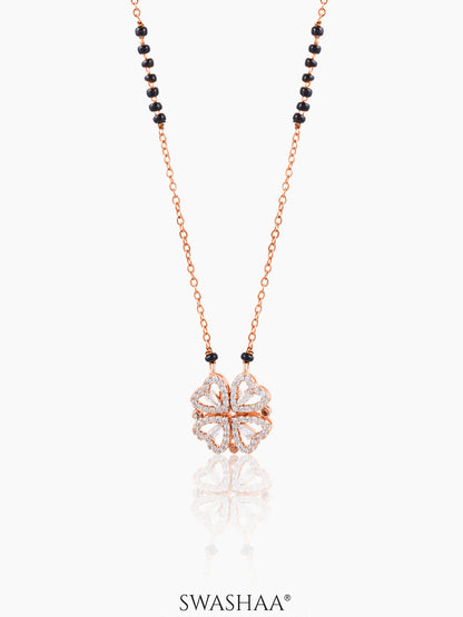 Gleaming Clover Mangalsutra Rosegold Plated