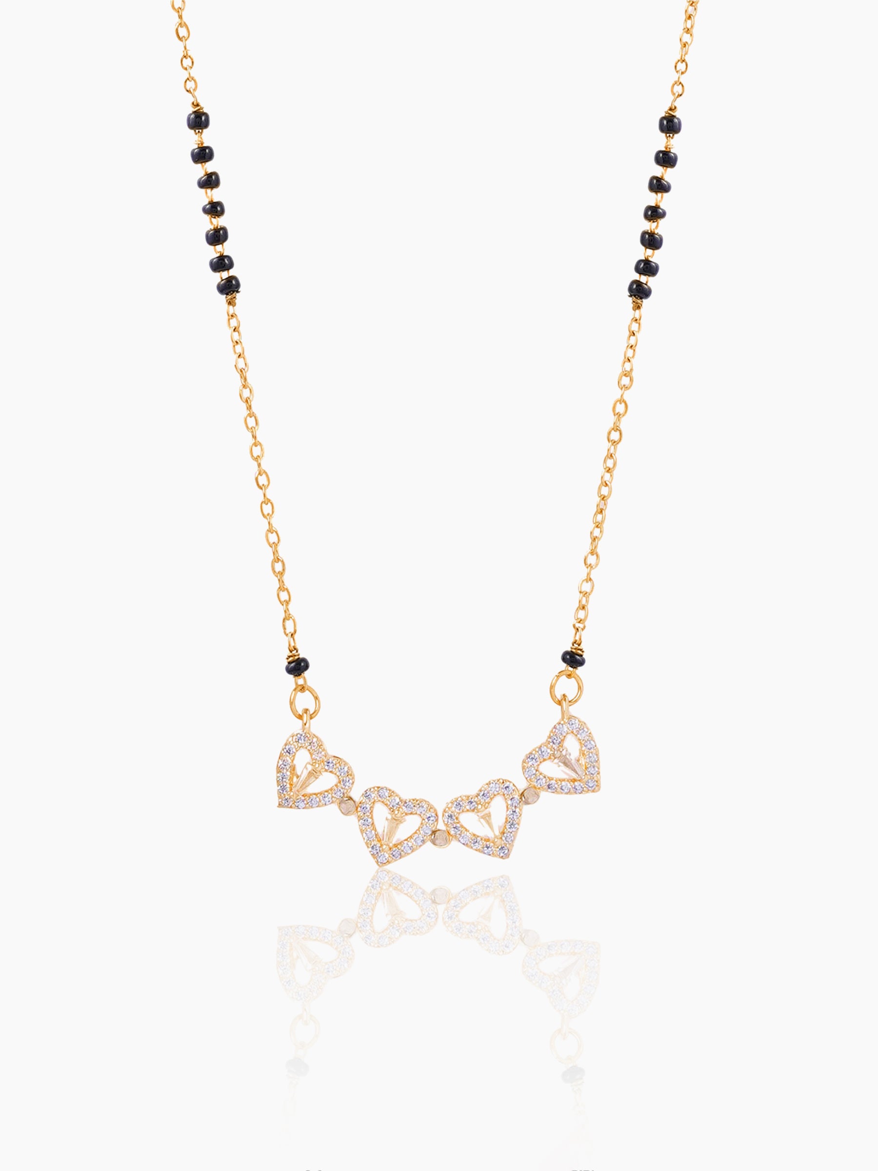 Gleaming Clover 18K Gold Plated Mangalsutra