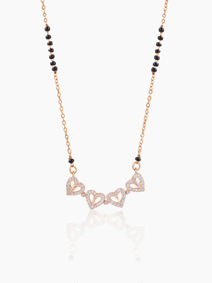 Gleaming Clover Rosegold Plated Mangalsutra