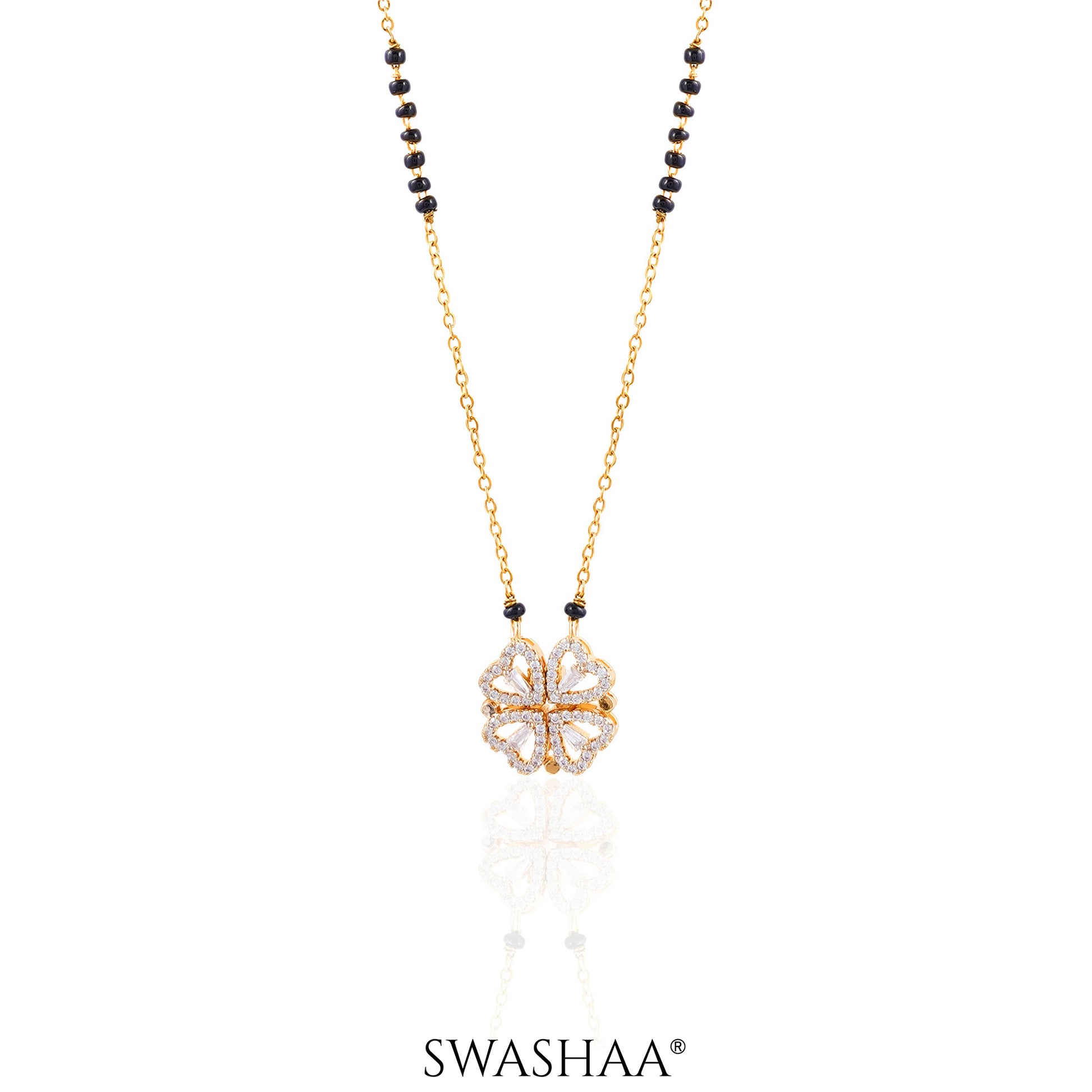 Gleaming Clover Mangalsutra 18K Gold Plated