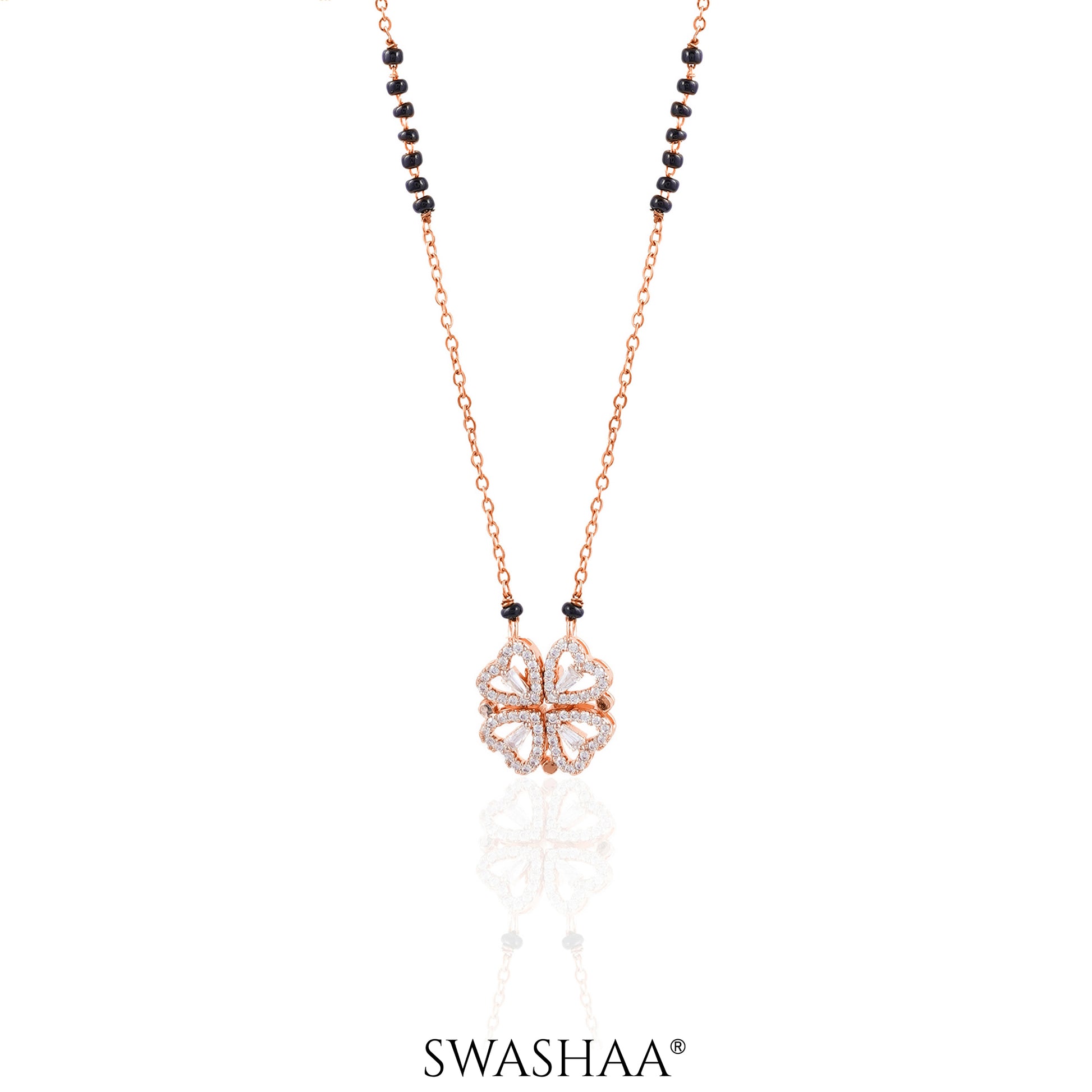 Gleaming Clover Mangalsutra Rosegold Plated