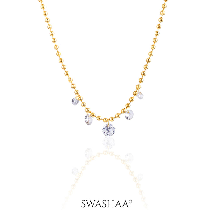 Glimmering Raindrop 18K Gold Plated Necklace