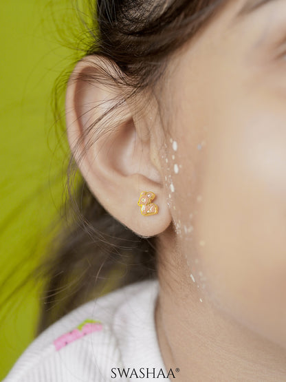 Goofy Deer 18K Gold Plated Kid's Earrings