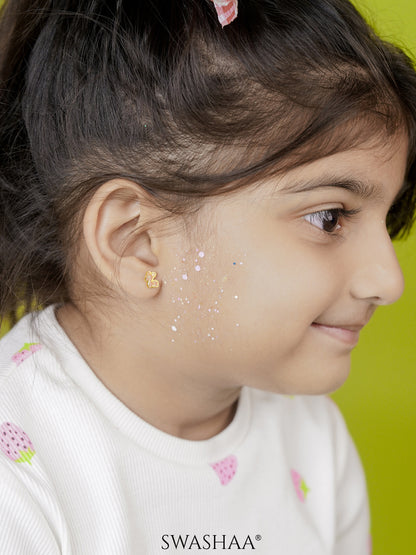 Goofy Deer 18K Gold Plated Kid's Earrings