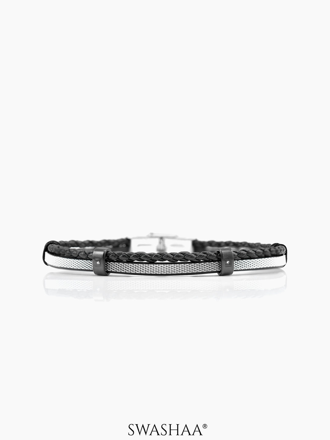 Griffin Men's Leather Bracelet Black