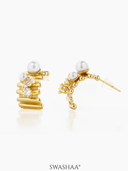 Hanoi Pearl 18K Gold Plated Earrings Gold