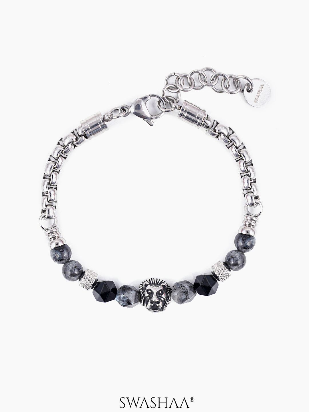 Harrisson Men's Beaded Bracelet Silver