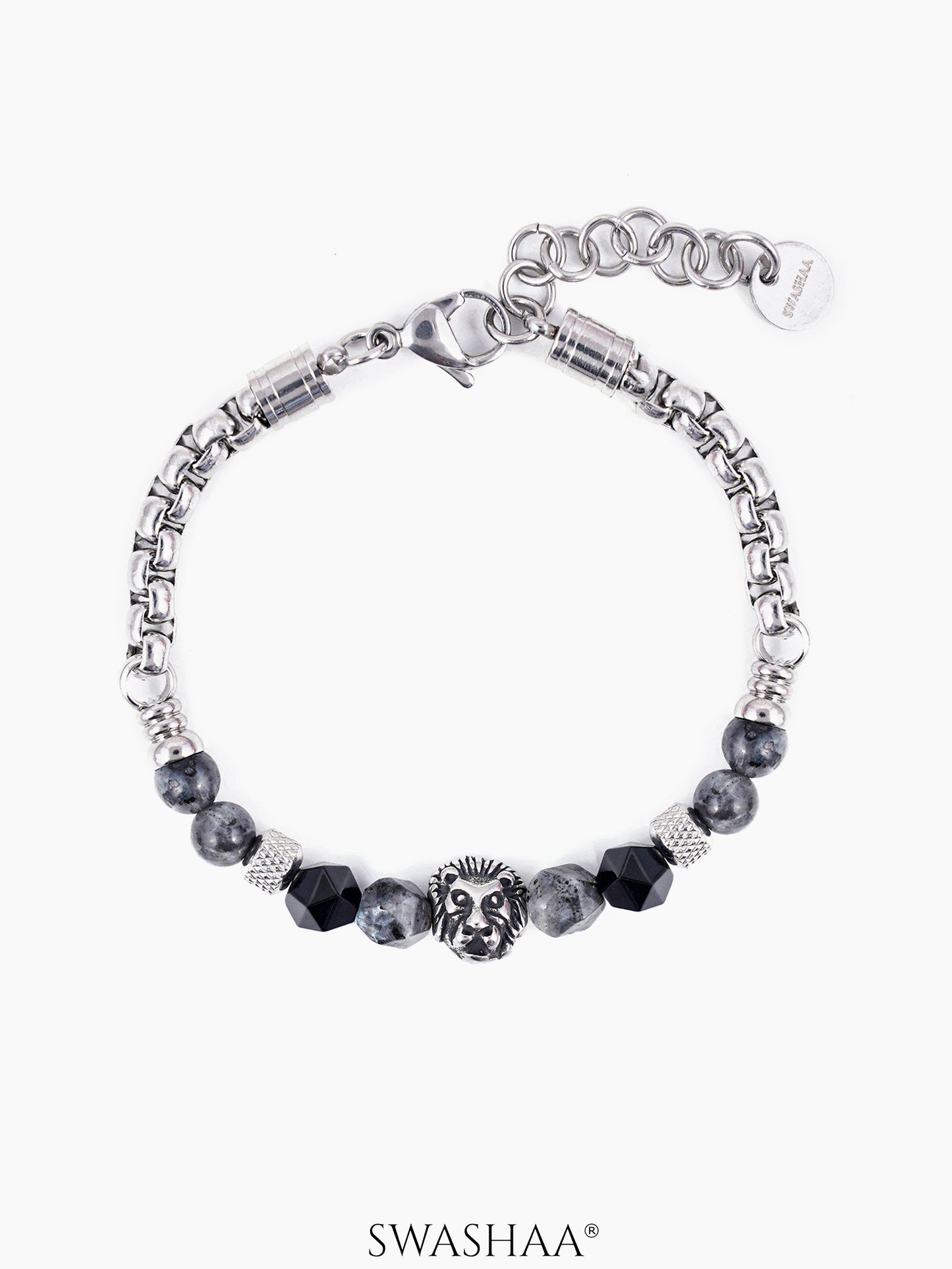 Harrisson Men's Beaded Bracelet Silver