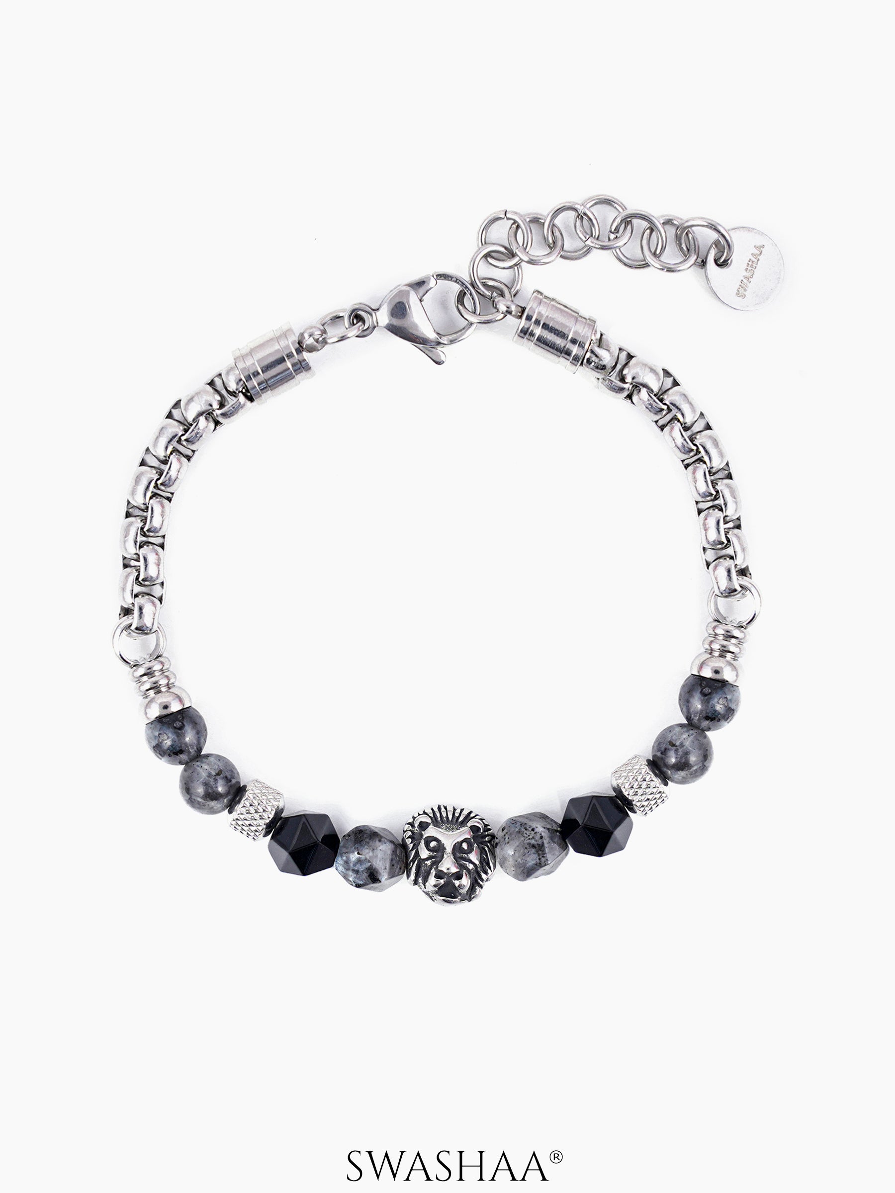Harrisson Men's Beaded Bracelet Silver
