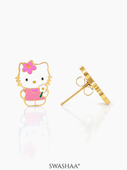 Hawa Cutie Kitty 18K Gold Plated Kid's Pendant Necklace Set