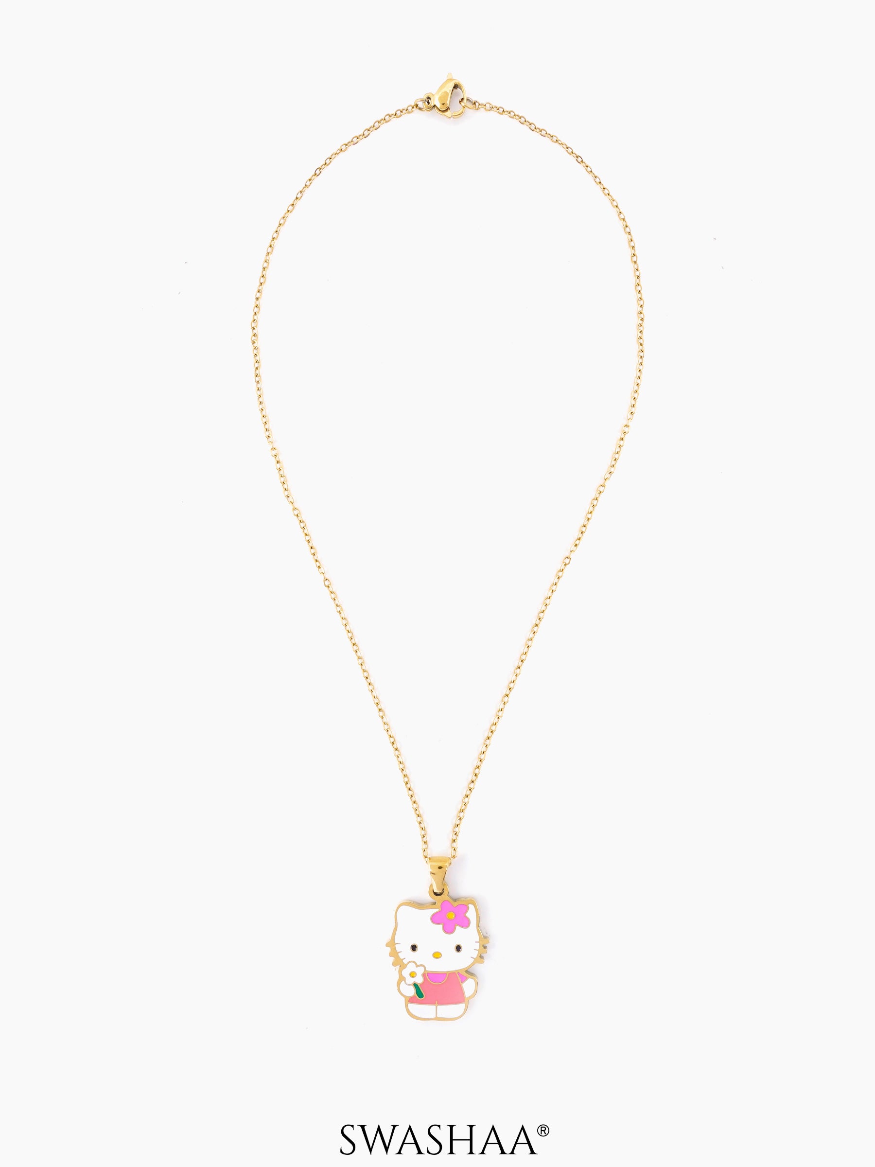 Hawa Cutie Kitty 18K Gold Plated Kid's Pendant Necklace Set