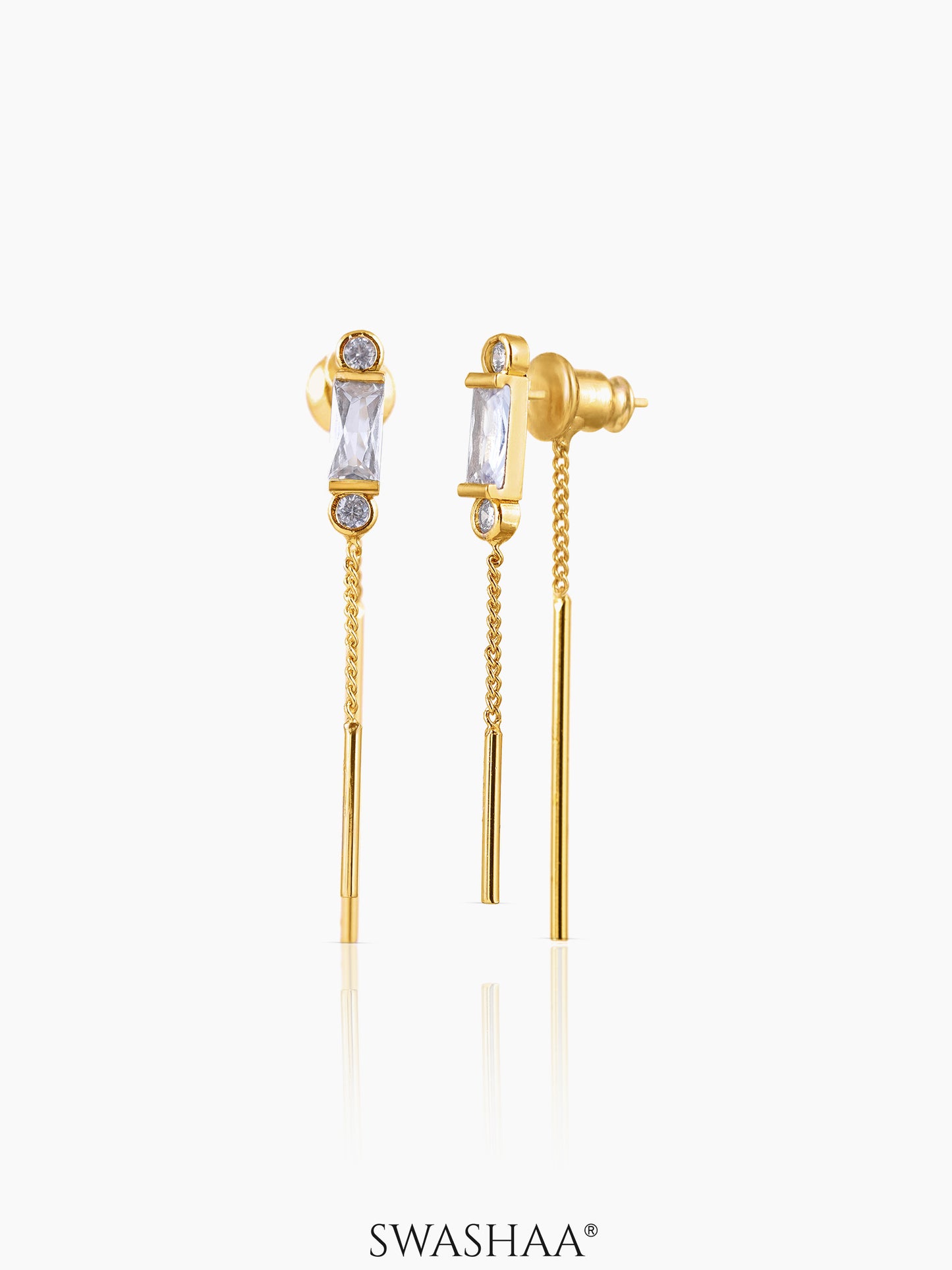 Hayfa Needle 18K Gold Plated Earrings Gold