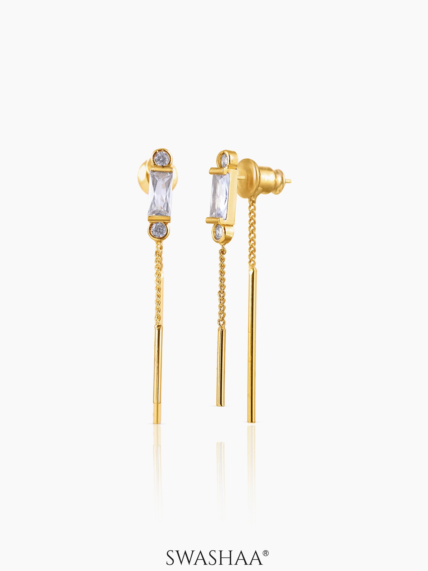 Hayfa Needle 18K Gold Plated Earrings Gold