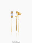 Hayfa Needle 18K Gold Plated Earrings Gold