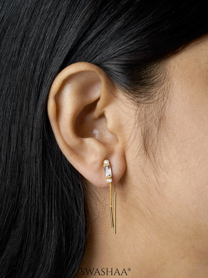 Hayfa Needle 18K Gold Plated Earrings