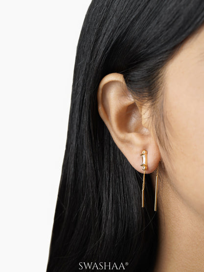 Hayfa Needle 18K Gold Plated Earrings