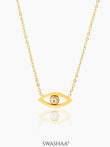 Hollow Eye 18K Gold Plated Necklace Gold