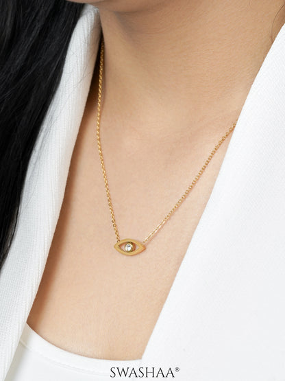 Hollow Eye 18K Gold Plated Necklace